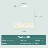 glasvilla Pendelleuchte Esstisch, 52cm LED Moderne Hängelampe Weiß, stufenlos dimmbar 3000K–6400K, höhenverstellbare Design 67W Esstischlampe mit Fernbedienung & Wandschalter, Alivetta25040