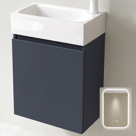 glasvilla Badmöbelset Badezimmermöbel bestehend aus Waschbecken Weiß und Waschbeckenunterschrank BTH: 46x26x63cm Pisa02