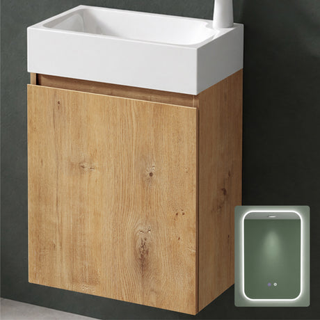 glasvilla Badmöbelset Badezimmermöbel bestehend aus Waschbecken Weiß und Waschbeckenunterschrank BTH: 46x26x63cm Pisa02