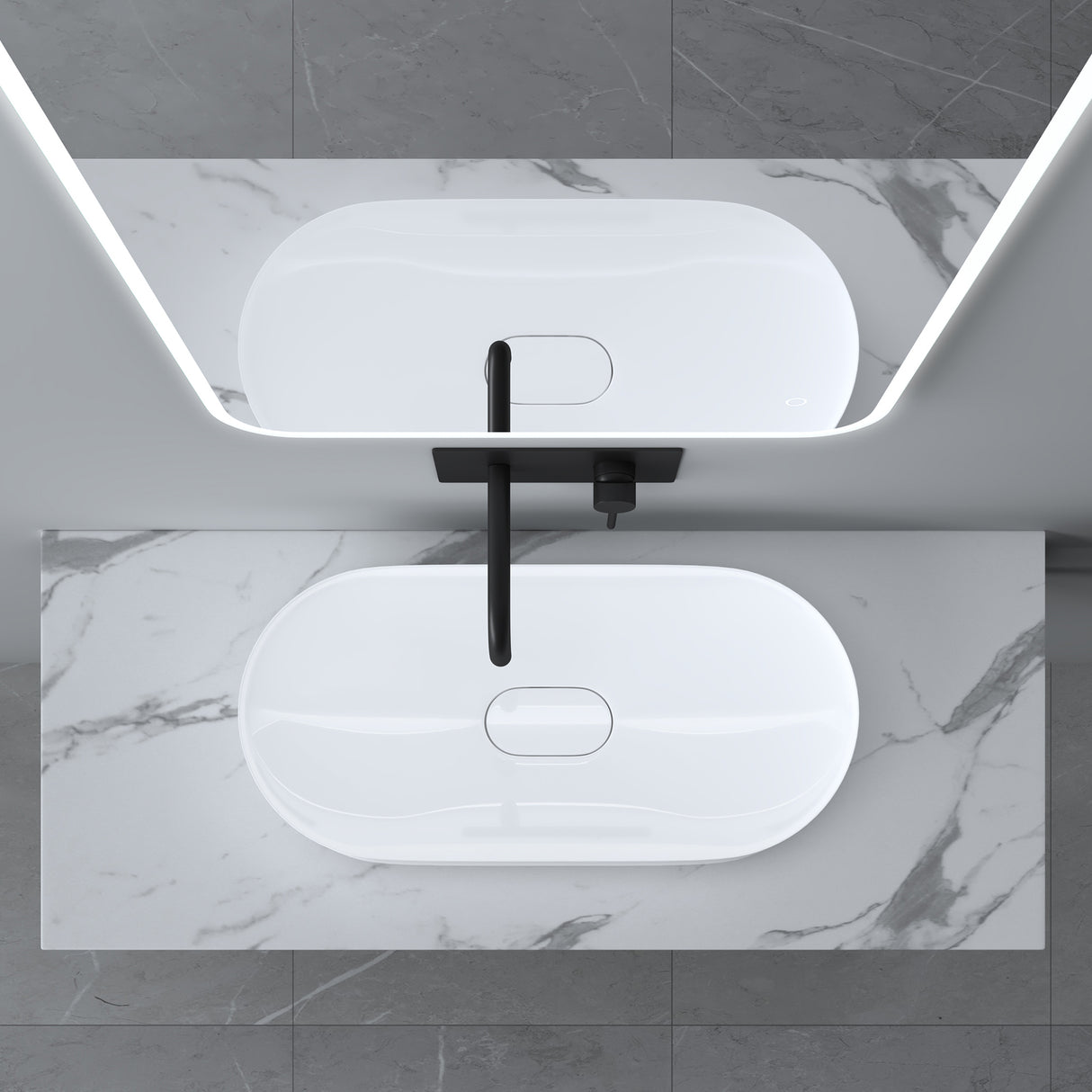 glasvilla Plan de Travail pour Lavabo avec 2 Supports de Console en Acier Inoxydable Support de Lavabo Panneau en Bois