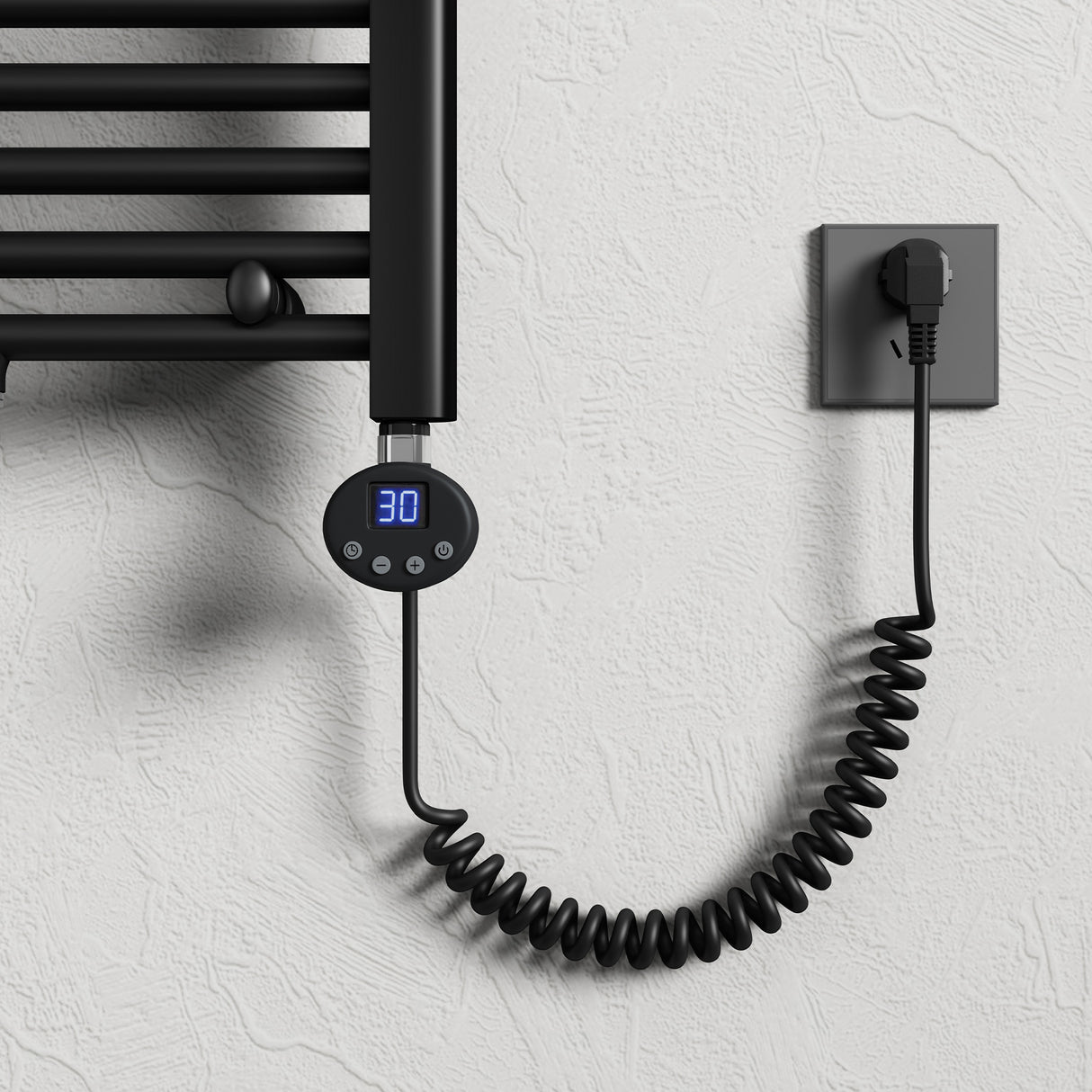 glasvilla Élément Chauffant avec Thermostat Électrique avec Écran LCD Cartouche Chauffante en Acier Inoxydable Élément Chauffant pour Radiateurs Sèche-Serviettes de Salle de Bain