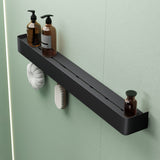 glasvolla Duschablage zum Bohren oder Kleben, Duschregal mit Haken, Badablage zur Wandmontage, Badezimmer Organizer Reglo-05