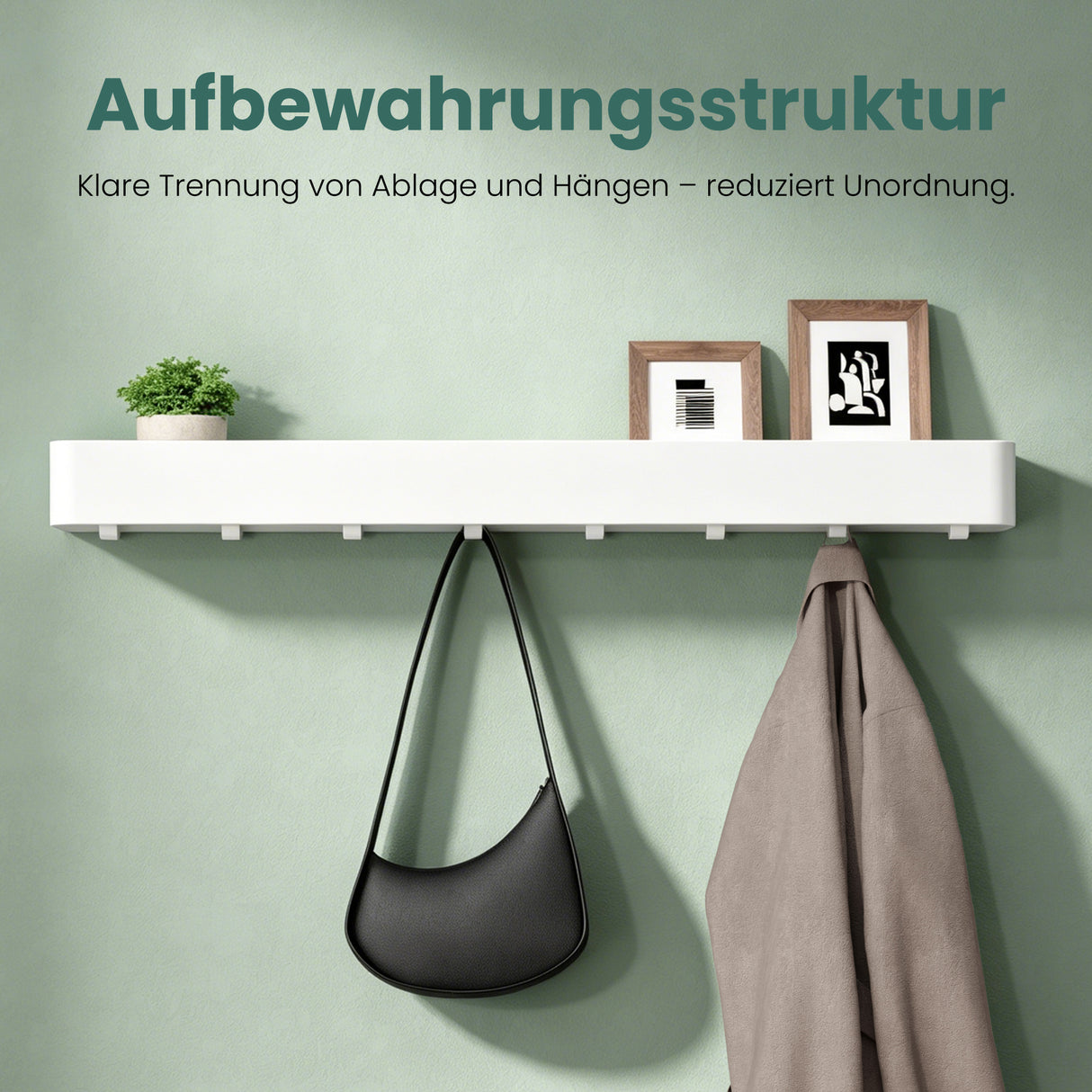 glasvilla Duschablage zum Bohren oder Kleben, Duschregal mit Haken, Badablage zur Wandmontage, Badezimmer Organizer Reglo-05
