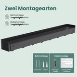 glasvolla Duschablage zum Bohren oder Kleben, Duschregal mit Haken, Badablage zur Wandmontage, Badezimmer Organizer Reglo-05