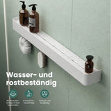 glasvilla Duschablage zum Bohren oder Kleben, Duschregal mit Haken, Badablage zur Wandmontage, Badezimmer Organizer Reglo-05