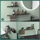 glasvolla Duschablage zum Bohren oder Kleben Duschregal Badablage aus Aluminium Badezimmerablage zur Wandmontage Badezimmer Organizer Reglo-06