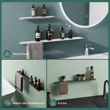 Estante de Ducha Glasvilla Reglo-06 Aluminio Premium 2-en-1 con Toallero (Atornillable o Adhesivo)