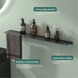 glasvolla Duschablage zum Bohren oder Kleben Duschregal Badablage aus Aluminium Badezimmerablage zur Wandmontage Badezimmer Organizer Reglo-06