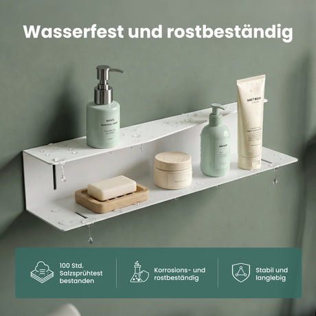 glasvilla Duschablage zum Bohren oder Kleben, Duschregal Badezimmerablage , Shampoo Halterung für Dusche, Badezimmer Organizer  Reglo-15
