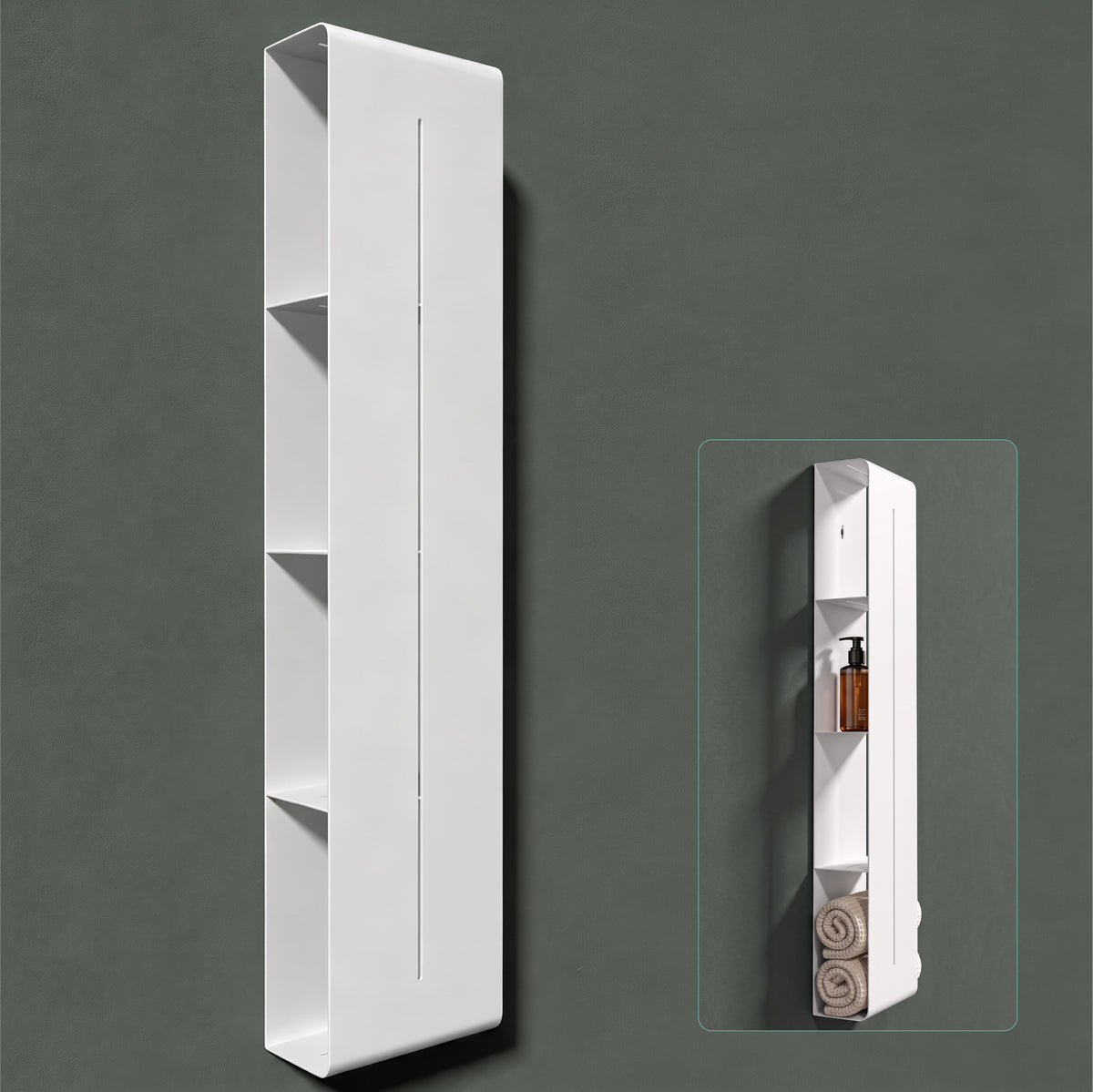 Glasvilla Duschregal mit 4 Ablagen, Duschablage schmal, Wandregal Shampoo Halterung für Dusche, Badezimmer Organizer  Reglo-16