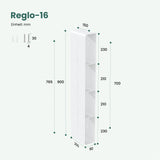 Glasvilla Duschregal mit 4 Ablagen, Duschablage schmal, Wandregal Shampoo Halterung für Dusche, Badezimmer Organizer  Reglo-16
