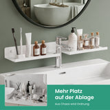 Glasvilla Duschregal zum Bohren oder Kleben, Waschbeckenregal über Wasserhahn, Wandregal für Küche und Bad, Badezimmer Organizer  Reglo-17