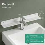 Glasvilla Duschregal zum Bohren oder Kleben, Waschbeckenregal über Wasserhahn, Wandregal für Küche und Bad, Badezimmer Organizer  Reglo-17