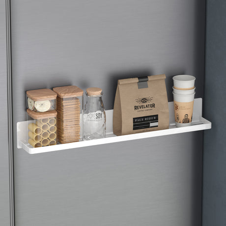 glasvilla Mensola da Parete Multifunzionale Senza Foratura, Mensola Magnetica per Doccia in Acciaio al Carbonio con Strato Antiruggine per Bagno e Cucina, 60cm, Reglo-01