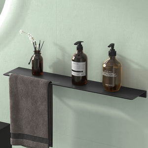 Étagère de douche en verre pour percer ou coller, étagère de salle de bain en aluminium, support mural pour salle de bain, organiseur de salle de bain Reglo-06
