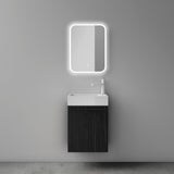 glasvilla Ensemble de Meubles de Salle de Bain Petit Meuble Sous-Vasque 46 cm Meuble Bas avec Vasque Blanche en Solid Surface pour WC Invités Pisa