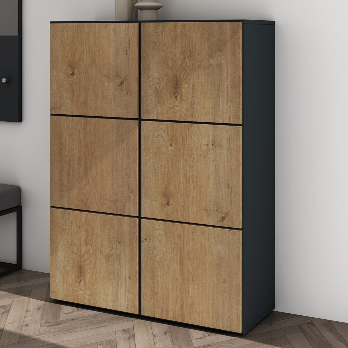 glasvilla Meuble à Chaussures Coffre à Chaussures avec 3 Compartiments LTH 45x36x120 cm Meuble à Chaussures 02