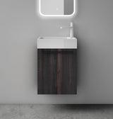 glasvilla Ensemble de Meubles de Salle de Bain Petit Meuble Sous-Vasque 46 cm Meuble Bas avec Vasque Blanche en Solid Surface pour WC Invités Pisa