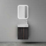glasvilla Ensemble de Meubles de Salle de Bain Petit Meuble Sous-Vasque 46 cm Meuble Bas avec Vasque Blanche en Solid Surface pour WC Invités Pisa