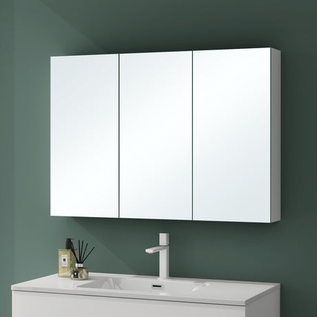 Glasvilla Armario Espejo de Baño con Puertas Sin Marco y Estantes Ajustables – Spiegelschrank 02