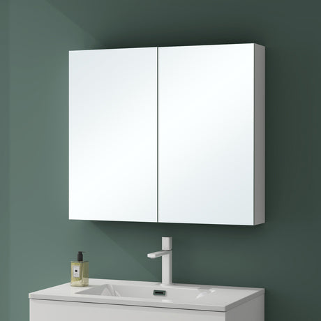Glasvilla Armario Espejo de Baño con Puertas Sin Marco y Estantes Ajustables – Spiegelschrank 02