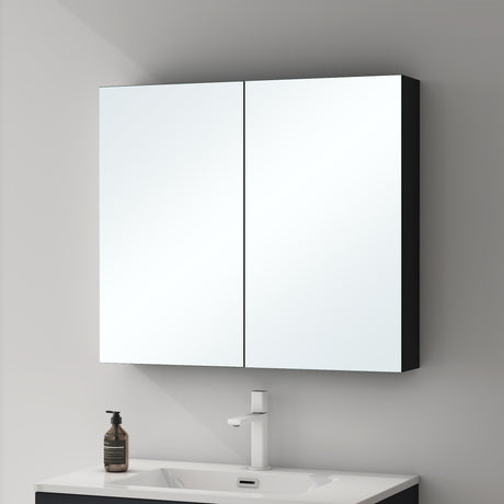 Glasvilla Armario Espejo de Baño con Puertas Sin Marco y Estantes Ajustables – Spiegelschrank 02