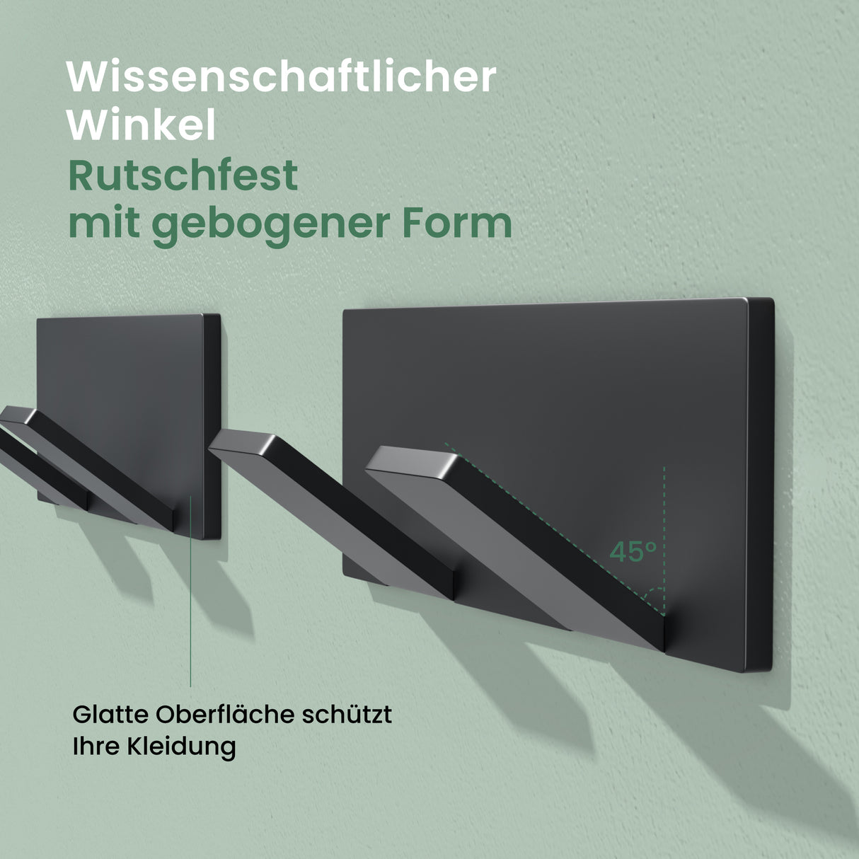 glasvilla Wandgarderobe Wandhaken aus Aluminium Garderobe mit klappbaren Haken Garderobenleiste Garderobenhaken Kleiderhaken Stalo-02+03