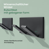 glasvilla Wandgarderobe Wandhaken aus Aluminium Garderobe mit klappbaren Haken Garderobenleiste Garderobenhaken Kleiderhaken Stalo-02+03