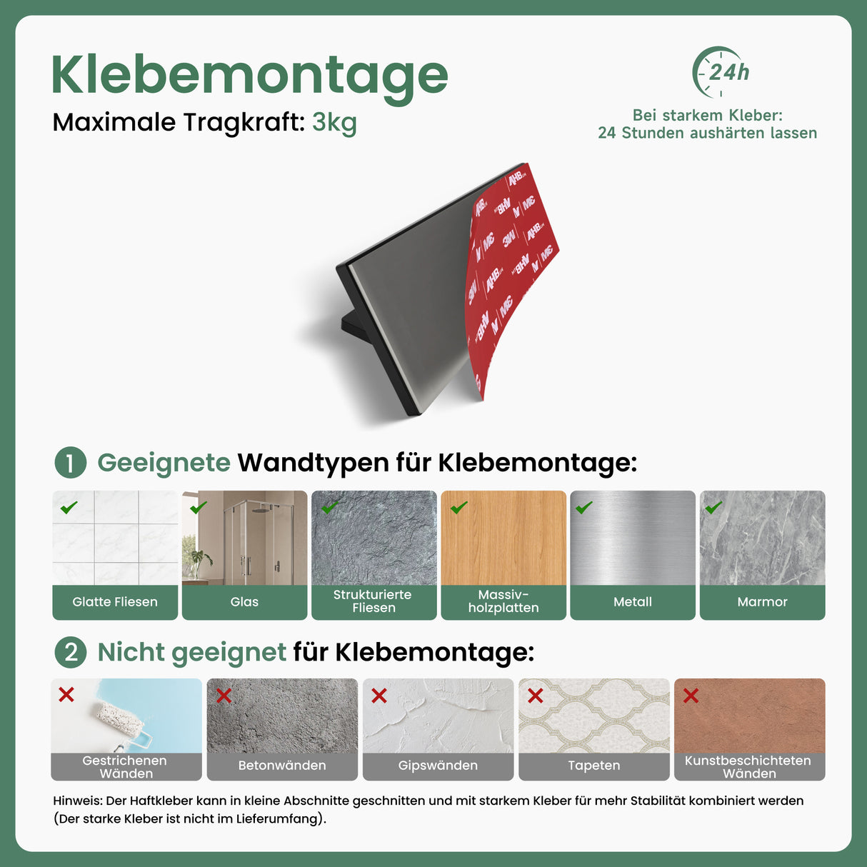 glasvilla Wandgarderobe Wandhaken aus Aluminium Garderobe mit klappbaren Haken Garderobenleiste Garderobenhaken Kleiderhaken Stalo-02+03