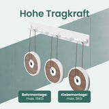 glasvilla Wandgarderobe Wandhaken aus Aluminium Garderobe mit klappbaren Haken Garderobenleiste Garderobenhaken Kleiderhaken Stalo-02+03