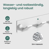 glasvilla Wandgarderobe Wandhaken aus Aluminium Garderobe mit klappbaren Haken Garderobenleiste Garderobenhaken Kleiderhaken Stalo-02+03