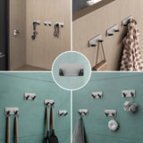 Porte-manteau mural Glasvilla, crochets muraux en aluminium, porte-manteau avec crochets pliables, tringle à vêtements, crochets pour vêtements Stalo-04+05 