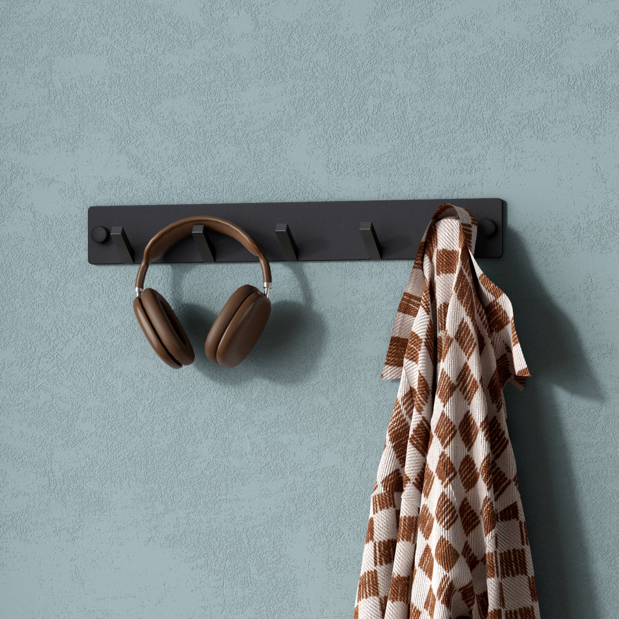 Porte-manteau mural Glasvilla, crochets muraux en aluminium, porte-manteau avec crochets pliables, tringle à vêtements, crochets pour vêtements Stalo-04+05 