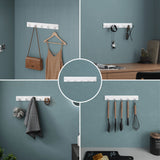 Porte-manteau mural Glasvilla, crochets muraux en aluminium, porte-manteau avec crochets pliables, tringle à vêtements, crochets pour vêtements Stalo-04+05 