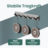 Porte-manteau mural Glasvilla, crochets muraux en aluminium, porte-manteau avec crochets pliables, tringle à vêtements, crochets pour vêtements Stalo-04+05 