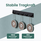 Porte-manteau mural Glasvilla, crochets muraux en aluminium, porte-manteau avec crochets pliables, tringle à vêtements, crochets pour vêtements Stalo-04+05 