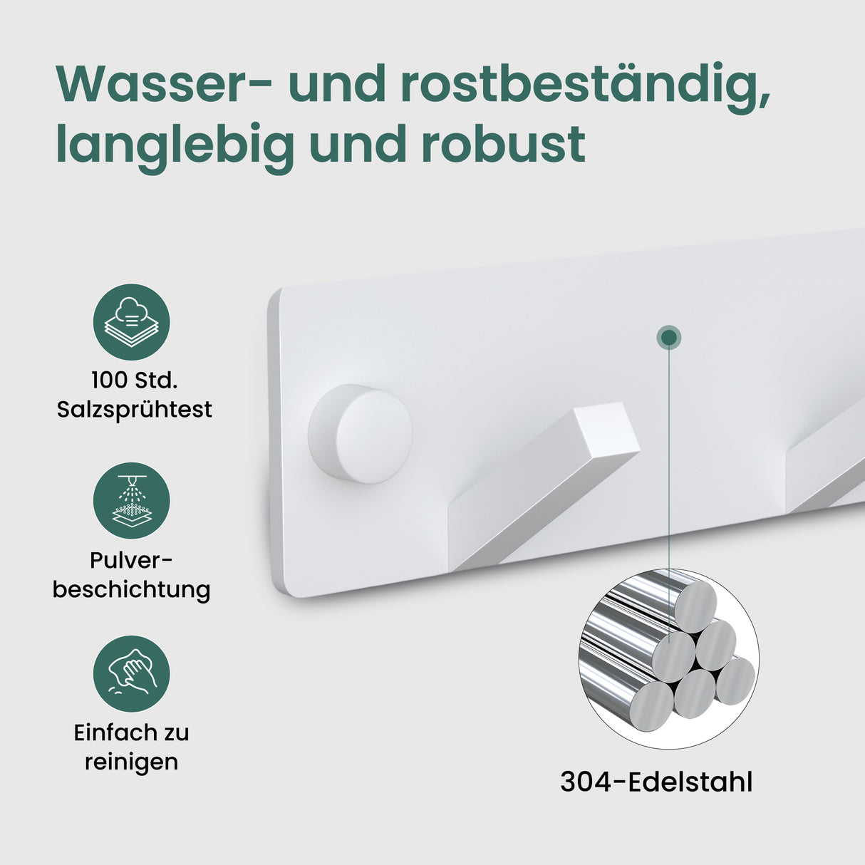 Porte-manteau mural Glasvilla, crochets muraux en aluminium, porte-manteau avec crochets pliables, tringle à vêtements, crochets pour vêtements Stalo-04+05 