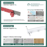 Porte-manteau mural Glasvilla, crochets muraux en aluminium, porte-manteau avec crochets pliables, tringle à vêtements, crochets pour vêtements Stalo-04+05 