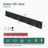 Porte-manteau mural Glasvilla, crochets muraux en aluminium, porte-manteau avec crochets pliables, tringle à vêtements, crochets pour vêtements Stalo-04+05 