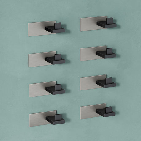 glasvilla Patères Porte-Manteau Mural Crochets Muraux en Acier Inoxydable à Manteaux Stalo-06+Stalo-07