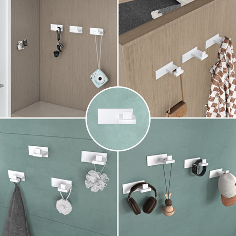 glasvilla Patères Porte-Manteau Mural Crochets Muraux en Acier Inoxydable à Manteaux Stalo-06+Stalo-07