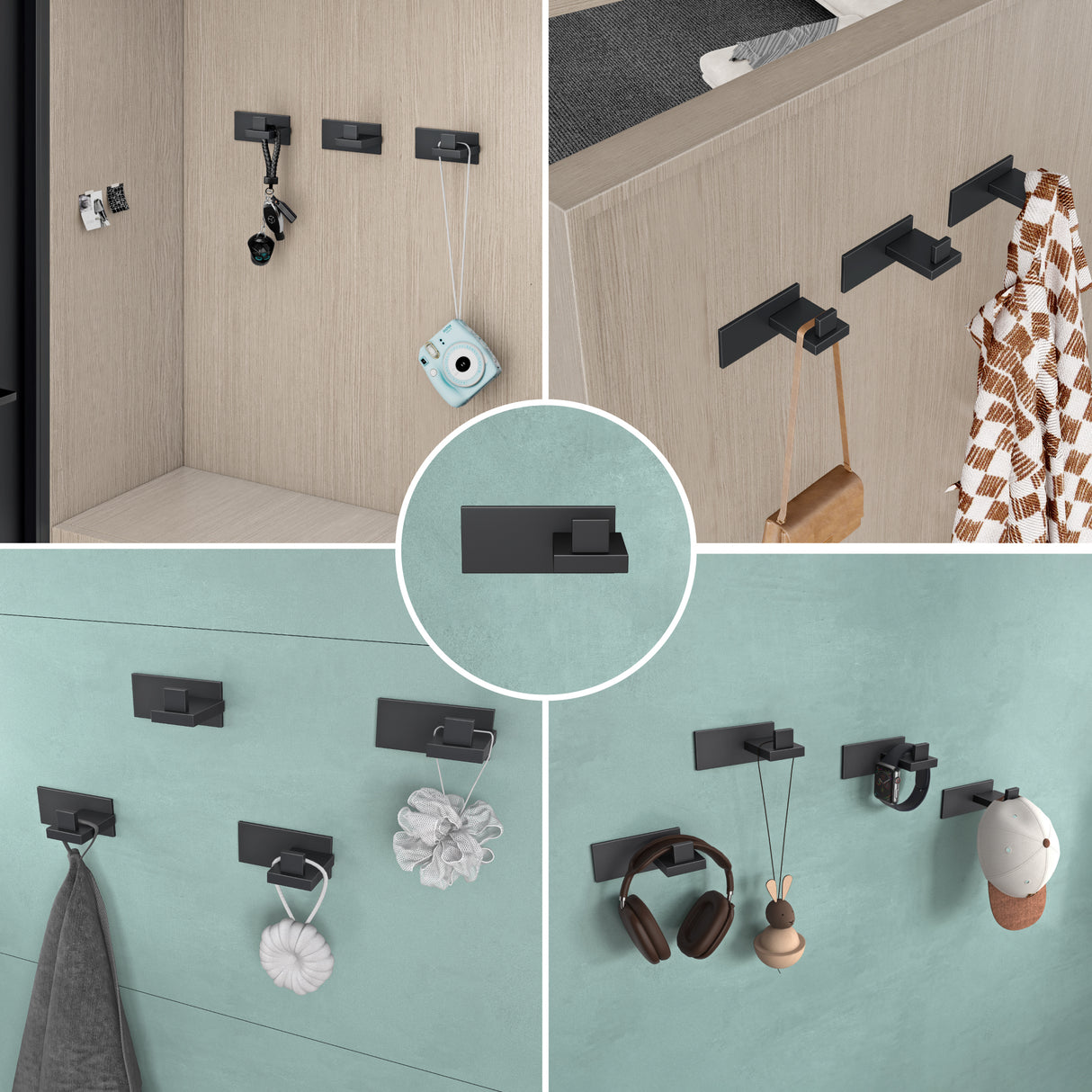 glasvilla Patères Porte-Manteau Mural Crochets Muraux en Acier Inoxydable à Manteaux Stalo-06+Stalo-07