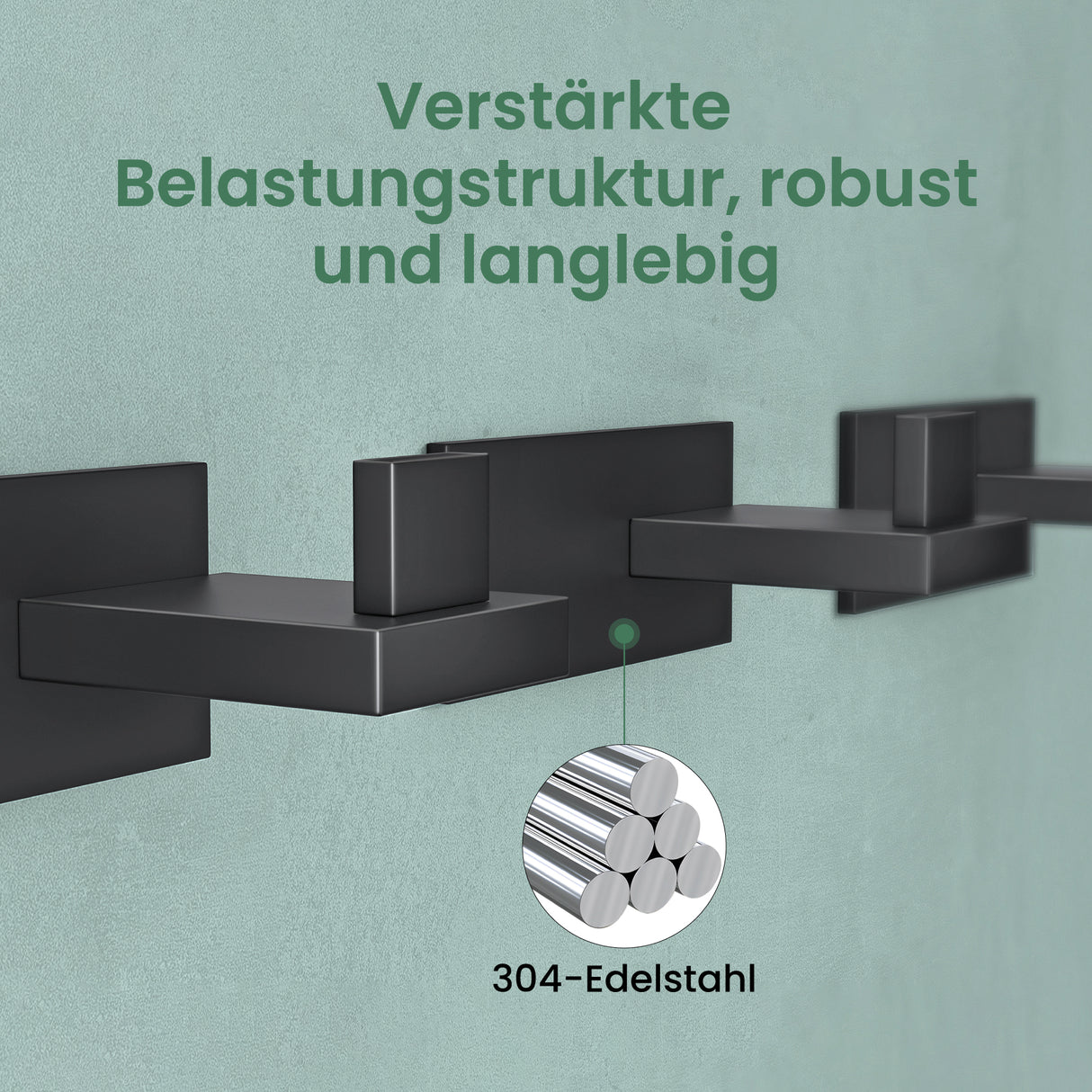 glasvilla Patères Porte-Manteau Mural Crochets Muraux en Acier Inoxydable à Manteaux Stalo-06+Stalo-07