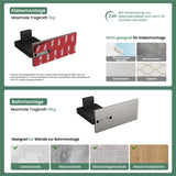 glasvilla Patères Porte-Manteau Mural Crochets Muraux en Acier Inoxydable à Manteaux Stalo-06+Stalo-07