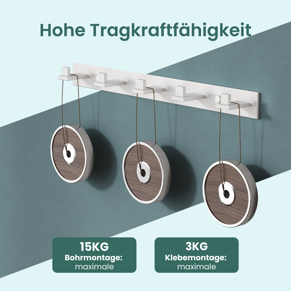 glasvilla Patères Porte-Manteau Mural Crochets Muraux en Acier Inoxydable à Manteaux Stalo-06+Stalo-07