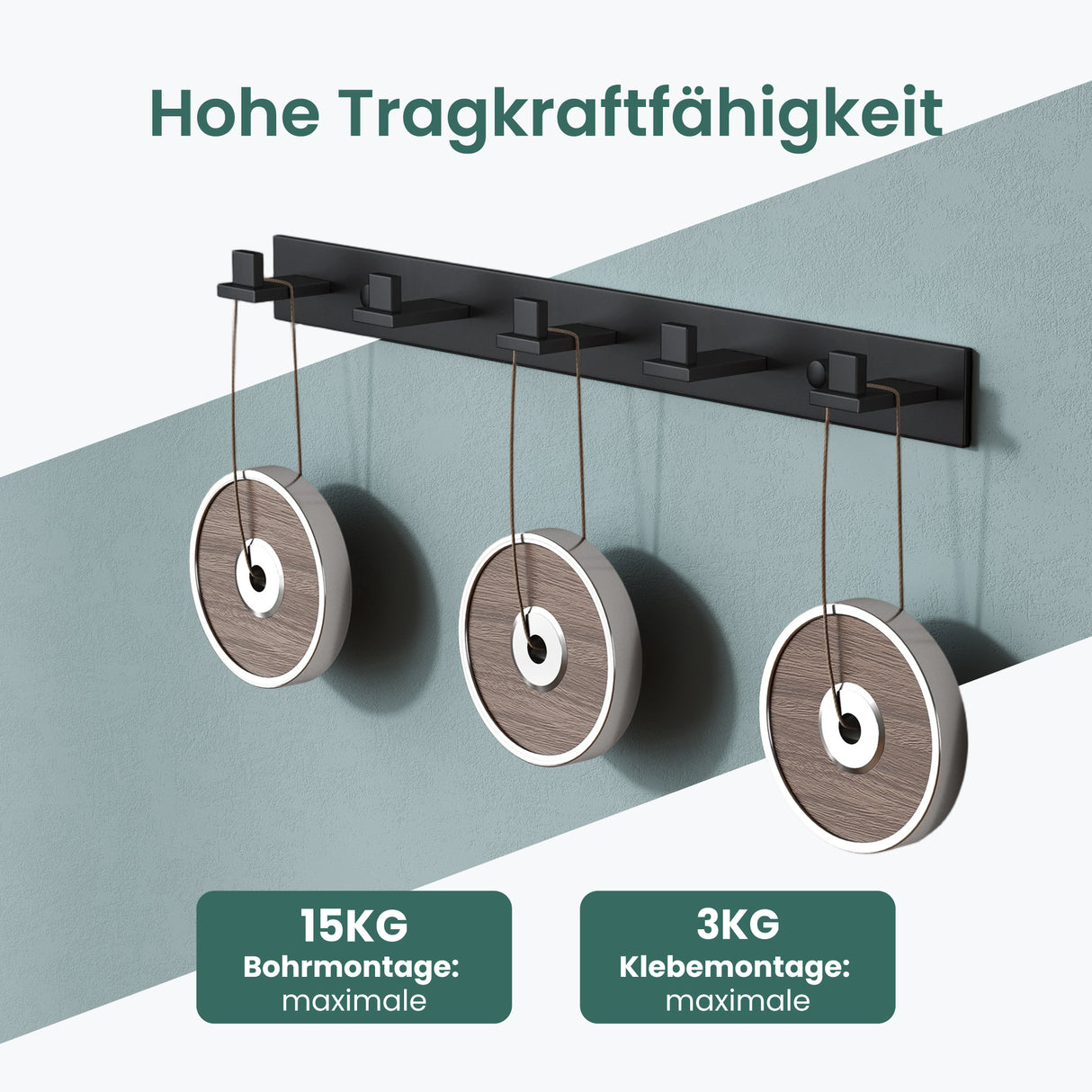 glasvilla Patères Porte-Manteau Mural Crochets Muraux en Acier Inoxydable à Manteaux Stalo-06+Stalo-07
