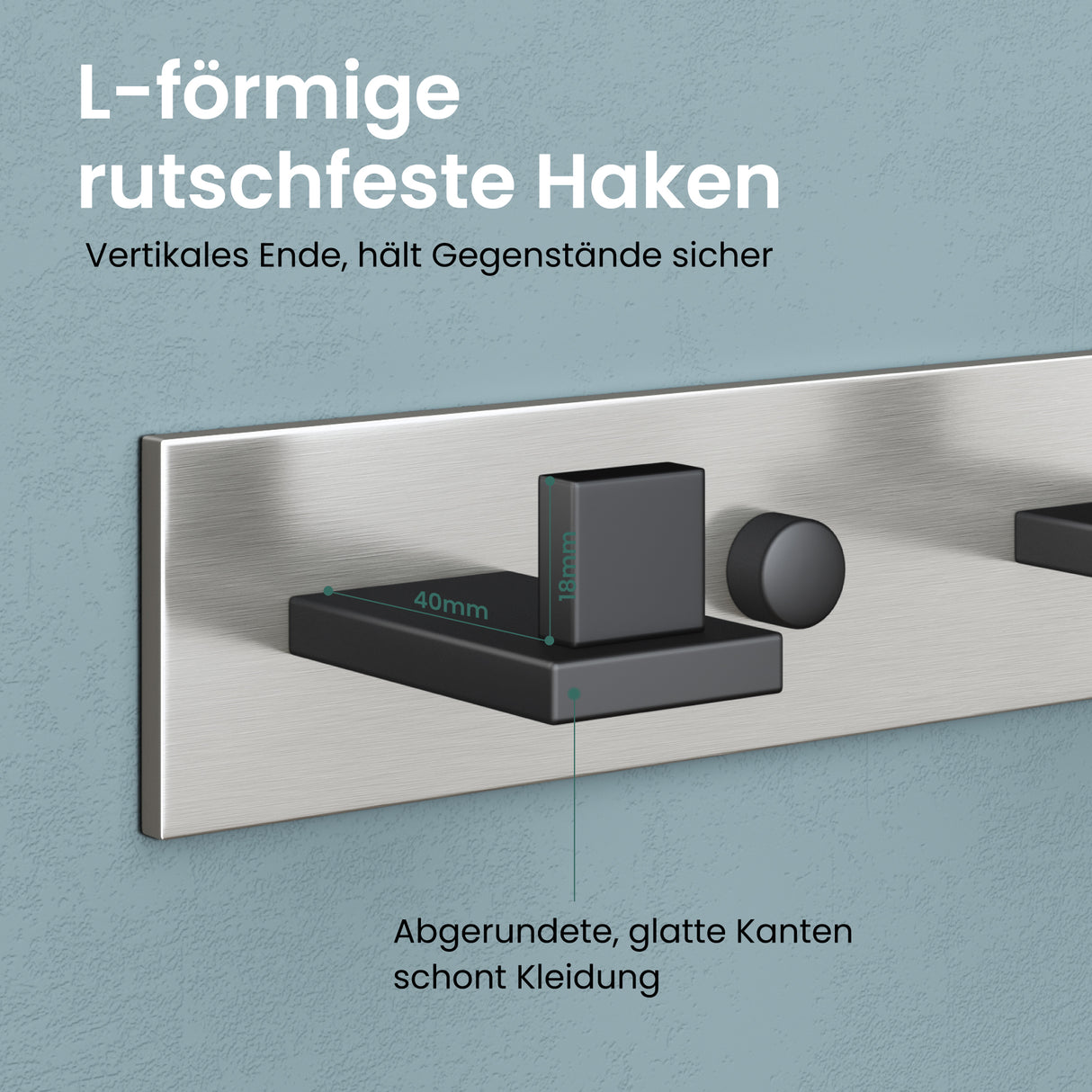 glasvilla Patères Porte-Manteau Mural Crochets Muraux en Acier Inoxydable à Manteaux Stalo-06+Stalo-07