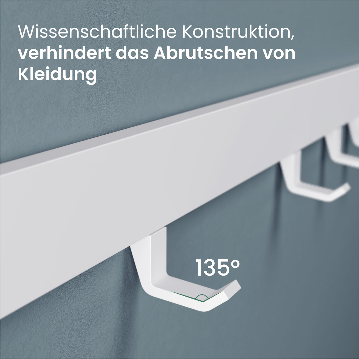 glasvilla Garderobenleiste mit verstellbaren Haken, Kleiderhaken aus Aluminium, Wandgarderobe Garderobenhaken Stalo-10