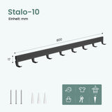 glasvilla Garderobenleiste mit verstellbaren Haken, Kleiderhaken aus Aluminium, Wandgarderobe Garderobenhaken Stalo-10