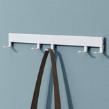 glasvilla Garderobenleiste mit verstellbaren Haken, Kleiderhaken aus Aluminium, Wandgarderobe Garderobenhaken Stalo-10